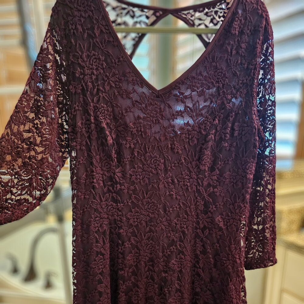 Maurices, Stretchy Lace Open Back Dress, 1X